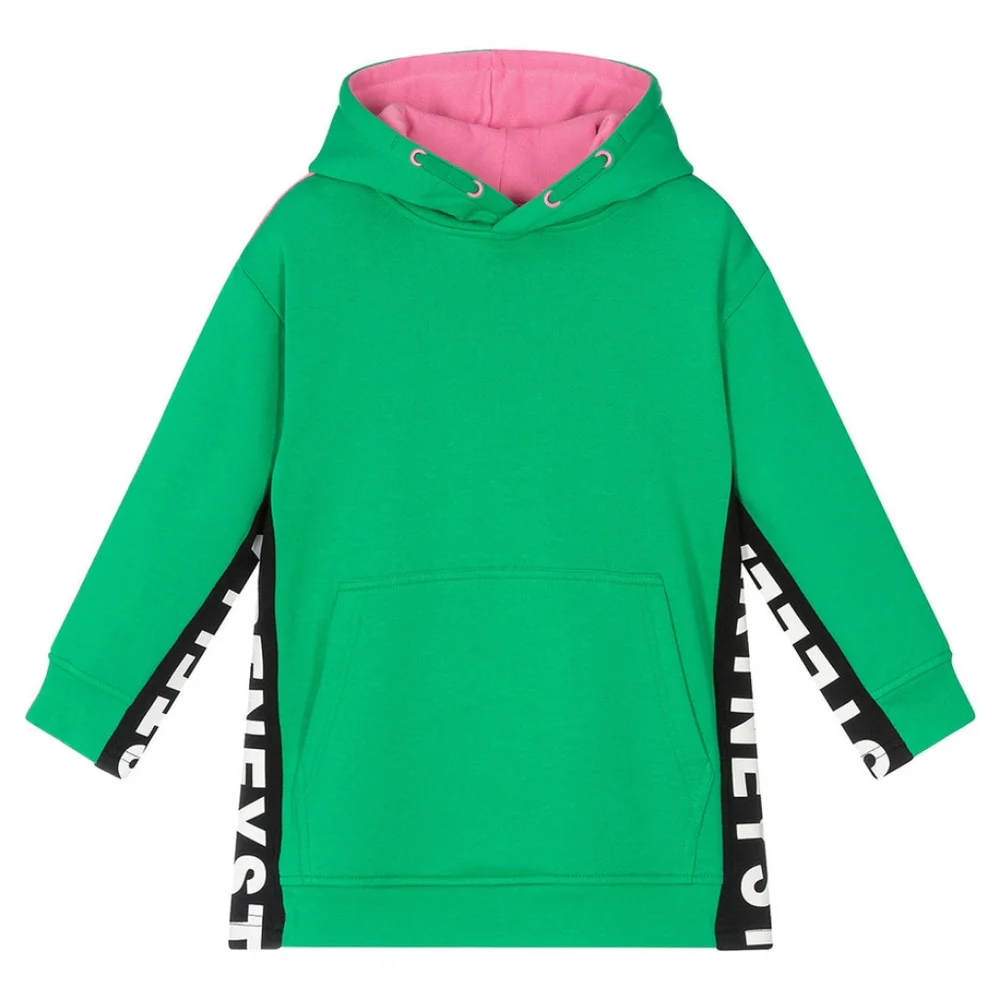 Stella McCartney Kids Green Logo Tape Hoodie Dress - Picture 4 of 5